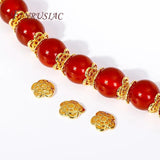 8MM 18K Plated Brass Beads Caps Hollow Flower Caps DIY Jewelry Accessories