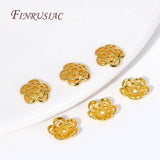 8MM 18K Plated Brass Beads Caps Hollow Flower Caps DIY Jewelry Accessories