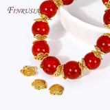 8MM 18K Plated Brass Beads Caps Hollow Flower Caps DIY Jewelry Accessories