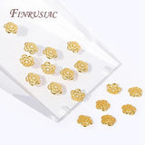 8MM 18K Plated Brass Beads Caps Hollow Flower Caps DIY Jewelry Accessories