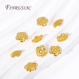 8MM 18K Plated Brass Beads Caps Hollow Flower Caps DIY Jewelry Accessories