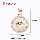 Brass Rhinestone Star/Round Charms 18K Plated Shells Pendants