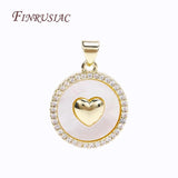 Brass Rhinestone Star/Round Charms 18K Plated Shells Pendants