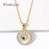 Brass Rhinestone Star/Round Charms 18K Plated Shells Pendants