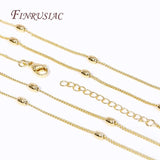 18K Plated Brass Metal Beaded Rice Bead Chain Necklace