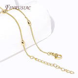 18K Plated Brass Metal Beaded Rice Bead Chain Necklace
