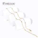 18K Plated Brass Metal Beaded Rice Bead Chain Necklace