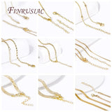18K Plated Brass Metal Beaded Rice Bead Chain Necklace