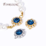 18K Plated Zircon Inlay Round Connect Charms Pendants