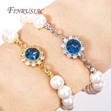 18K Plated Zircon Inlay Round Connect Charms Pendants
