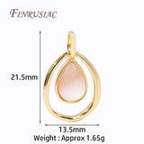 18K Plated Droplet Pendants Brass Shell Charms DIY Jewelry Earrings Necklace