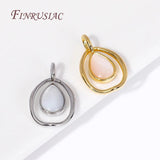 18K Plated Droplet Pendants Brass Shell Charms DIY Jewelry Earrings Necklace