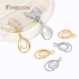 18K Plated Droplet Pendants Brass Shell Charms DIY Jewelry Earrings Necklace