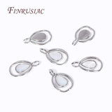 18K Plated Droplet Pendants Brass Shell Charms DIY Jewelry Earrings Necklace