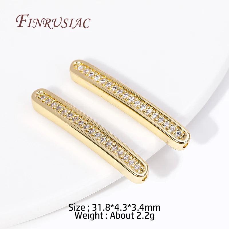 18K Plated Bracelet Accessories with Zircon Spacer Bead