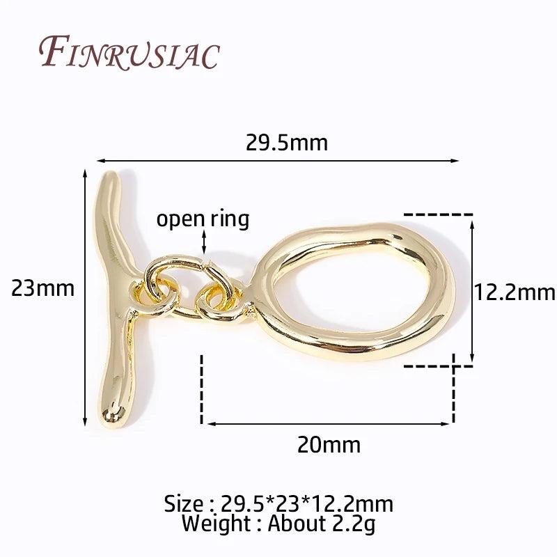18K Plated Oval Shape Toggle Clasps for Jewelry Making