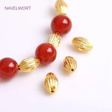 Corrugated Oval Beads 18K Plating DIY Jewelry Making