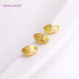 Corrugated Oval Beads 18K Plating DIY Jewelry Making