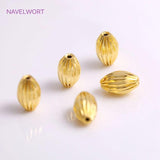 Corrugated Oval Beads 18K Plating DIY Jewelry Making