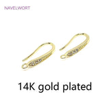 14K Plated Zircon Earring Hooks DIY Jewelry Findings