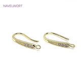 14K Plated Zircon Earring Hooks DIY Jewelry Findings