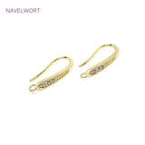 14K Plated Zircon Earring Hooks DIY Jewelry Findings