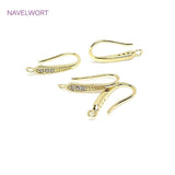 14K Plated Zircon Earring Hooks DIY Jewelry Findings