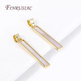 Rectangle Pendants 18K Plated Shell Charms DIY Jewelry Making