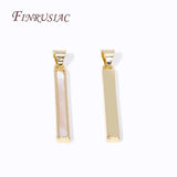 Rectangle Pendants 18K Plated Shell Charms DIY Jewelry Making