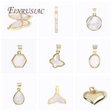 Rectangle Pendants 18K Plated Shell Charms DIY Jewelry Making