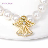 Zircon Charms 18K Brass Angel Pendant For DIY Jewelry