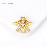 Zircon Charms 18K Brass Angel Pendant For DIY Jewelry