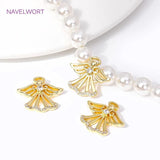 Zircon Charms 18K Brass Angel Pendant For DIY Jewelry