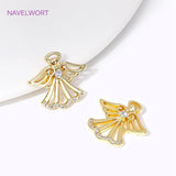 Zircon Charms 18K Brass Angel Pendant For DIY Jewelry