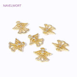 Zircon Charms 18K Brass Angel Pendant For DIY Jewelry