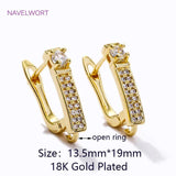 18K Plated Zircon Ear Wire Fastener for DIY Earrings
