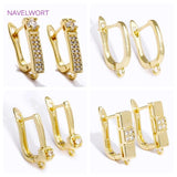 18K Plated Zircon Ear Wire Fastener for DIY Earrings