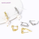 18K Plated Zircon Ear Wire Fastener for DIY Earrings