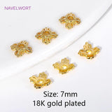 Brass 7mm Bead Caps 18k Plated DIY Jewelry Findings
