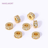 7.5mm Zircon Spacer Beads, 18K Plated, DIY Bracelet Parts