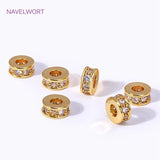 7.5mm Zircon Spacer Beads, 18K Plated, DIY Bracelet Parts