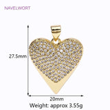 18K Plated Brass Heart Charm Pendants for Jewelry Making