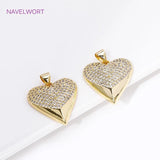 18K Plated Brass Heart Charm Pendants for Jewelry Making