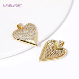 18K Plated Brass Heart Charm Pendants for Jewelry Making