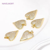 18K Plated Brass Heart Charm Pendants for Jewelry Making