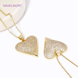 18K Plated Brass Heart Charm Pendants for Jewelry Making