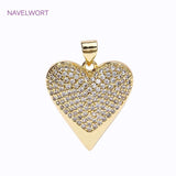 18K Plated Brass Heart Charm Pendants for Jewelry Making