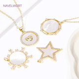Zircon Pendants 18K Plated Shell Charms for DIY Jewelry