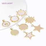 Zircon Pendants 18K Plated Shell Charms for DIY Jewelry