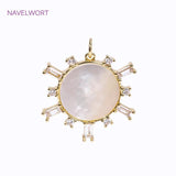 Zircon Pendants 18K Plated Shell Charms for DIY Jewelry